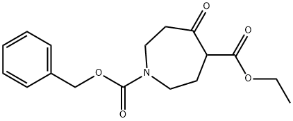 1-CBZ-5-氧代氮杂环庚烷-4-甲酸乙酯, 31696-09-0, 结构式