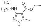 ethyl 3-hydrazino-5-methyl-1H-pyrazole-4-carboxylate monohydrochloride 化学構造式