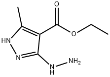 3-ヒドラジノ-5-メチル-1H-ピラゾール-4-カルボン酸エチル 化学構造式