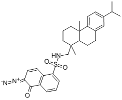 6-diazo-5,6-dihydro-N-[[1,2,3,4,4a,9,10,10a-octahydro-7-isopropyl-1,4a-dimethylphenanthryl]methyl]-5-oxonaphthalene-1-sulphonamide 结构式