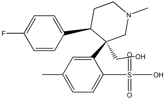 trans-(-)-4-(4-Fluorophenyl)-1-methyl-3-[(4-toluenesulfonyloxy)methyl]piperidine Struktur