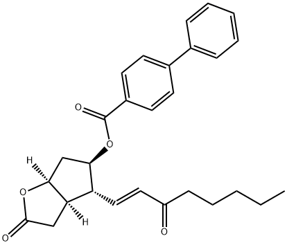 [1,1'-Biphenyl]-4-carboxylic acid (3aR,4R,5R,6aS)-hexahydro-2-oxo-4-[(1E)-3-oxo-1-octenyl]-2H-cyclopenta[b]furan-5-yl ester Struktur