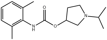 N-(2,6-ジメチルフェニル)カルバミド酸1-イソプロピル-3-ピロリジニル 化学構造式