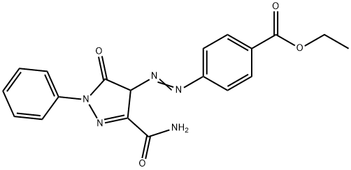 ethyl 4-[[3-(aminocarbonyl)-4,5-dihydro-5-oxo-1-phenyl-1H-pyrazol-4-yl]azo]benzoate,31768-46-4,结构式