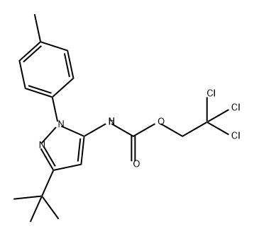 2,2,2-trichloroethyl 3-tert-butyl-1-(4-methylphenyl)-1H-pyrazol-5-ylcarbamate Struktur