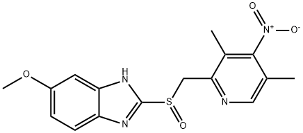 rac 4-Desmethoxy-4-nitro Omeprazole Structure