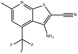 3-氨基-6-甲基-4-(三氟甲基)噻吩[2,3-B]吡啶-2-甲腈,317840-08-7,结构式