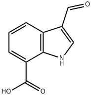 3-ホルミル-1H-インドール-7-カルボン酸 化学構造式