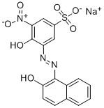 3-(2-ヒドロキシ-1-ナフチルアゾ)-4-ヒドロキシ-5-ニトロベンゼンスルホン酸ナトリウム 化学構造式