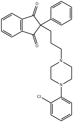 2-[3-[4-(o-Chlorophenyl)-1-piperazinyl]propyl]-2-phenyl-1,3-indanedione Structure