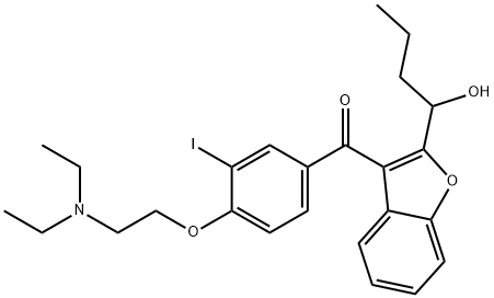 [4-[2-(Diethylamino)ethoxy]-3-iodophenyl][2-(1-hydroxybutyl)-3-benzofuranyl]-methanone Structure