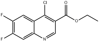 4-クロロ-6,7-ジフルオロキノリン-3-カルボン酸エチル 化学構造式