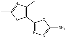 5-(2,4-ジメチル-1,3-チアゾール-5-イル)-1,3,4-オキサジアゾール-2-アミン 化学構造式