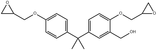 5-[1-メチル-1-[4-(オキシラニルメトキシ)フェニル]エチル]-2-(オキシラニルメトキシ)ベンゼンメタノール 化学構造式