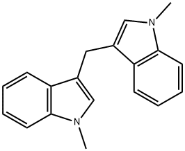 1,1'-dimethyl-3,3'methylenedi-indole 化学構造式