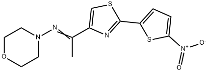 N-(1-(2-(5-Nitro-2-thienyl)-4-thiazolyl)ethylidene)-4-morpholinamine Struktur