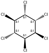 rel-1α*,2α*,3β*,4α*,5β*,6β*-ヘキサクロロシクロヘキサン 化学構造式