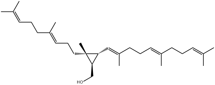 [(1R,2S,3S)-2-[(3E)-4,8-dimethylnona-3,7-dienyl]-2-methyl-3-[(1E,5E)-2 ,6,10-trimethylundeca-1,5,9-trienyl]cyclopropyl]methanol Structure