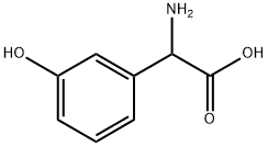 2-アミノ-2-(3-ヒドロキシフェニル)酢酸 化学構造式