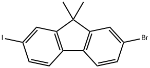 2-ブロモ-7-ヨード-9,9-ジメチル-9H-フルオレン 化学構造式
