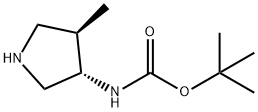 Carbamic acid, [(3S,4R)-4-methyl-3-pyrrolidinyl]-, 1,1-dimethylethyl ester (9CI) Struktur