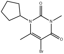 5-bromo-1-cyclopentyl-3,6-dimethyl-pyrimidine-2,4-dione,31991-90-9,结构式