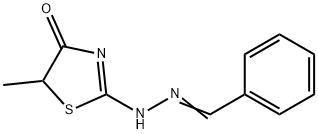 ベンズアルデヒド(4,5-ジヒドロ-5-メチル-4-オキソチアゾール-2-イル)ヒドラゾン 化学構造式