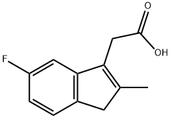 5-フルオロ-2-メチル-1H-インデン-3-酢酸 化学構造式