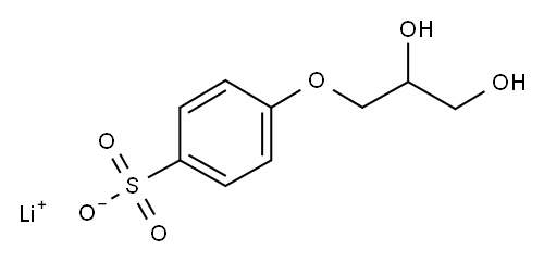 4-(2,3-ジヒドロキシプロピルオキシ)ベンゼンスルホン酸リチウム 化学構造式
