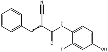 (E)-2-cyano-N-(2-fluoro-4-hydroxyphenyl)-3-phenyl-2-propenamide Struktur