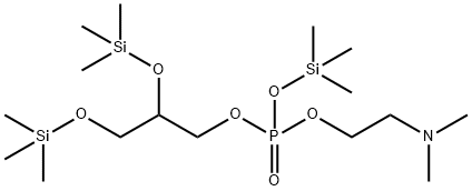Phosphoric acid, 2,3-bis(trimethylsiloxy)propyl 2-(dimethylamino)ethyl  trimethylsilyl ester Struktur