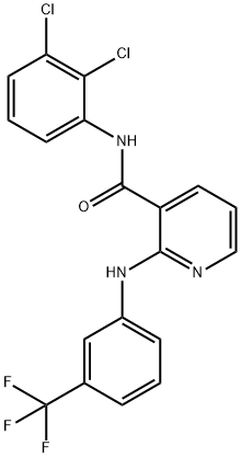 2-[(3-トリフルオロメチルフェニル)アミノ]-N-(2,3-ジクロロフェニル)-3-ピリジンカルボアミド 化学構造式