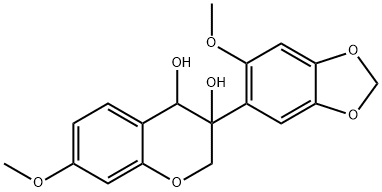 3-(6-Methoxy-1,3-benzodioxol-5-yl)-7-methoxy-3,4-dihydro-2H-1-benzopyran-3,4-diol 结构式