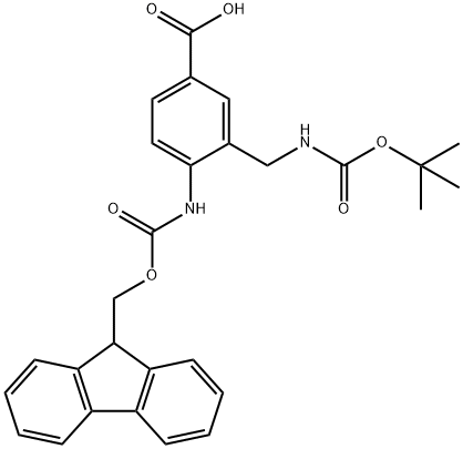 FMOC-4-AMINO-3-(BOC-AMINOMETHYL)-BENZOIC ACID 结构式