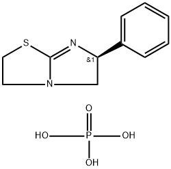 (6S)-2,3,5,6-テトラヒドロ-6α-フェニルイミダゾ[2,1-b]チアゾール・りん酸塩 化学構造式