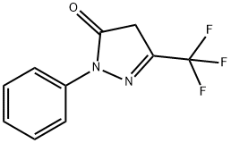 1-フェニル-3-(トリフルオロメチル)-2-ピラゾリン-5-オン 化学構造式