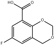 6-フルオロ-4H-1,3-ベンゾジオキシン-8-カルボン酸 化学構造式