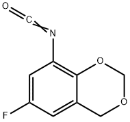 イソシアン酸6-フルオロ-4H-1,3-ベンゾジオキシン-8-イル 化学構造式