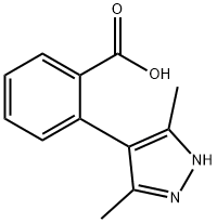 2-(3,5-ジメチル-1H-ピラゾール-4-イル)安息香酸 化学構造式