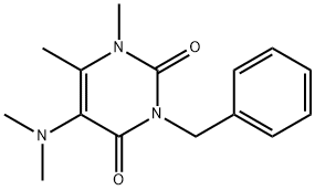 Uracil, 3-benzyl-1,6-dimethyl-5-dimethylamino- Struktur