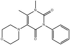 1,6-ジメチル-5-モルホリノ-3-フェニルウラシル 化学構造式