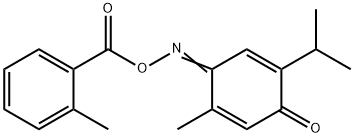 2-甲基-5-(1-甲基乙基)-2,5-环己二烯-1,4-二酮 1-[O-(2-甲基苯甲酰)肟] 结构式