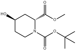 (2R,4R)-N-Boc-4-Hydroxypiperidine-2-carboxylic acid methyl ester Struktur