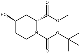 (2R,4S)-N-BOC-4-HYDROXYPIPERIDINE-2-CARBOXYLIC ACID METHYL ESTER Struktur