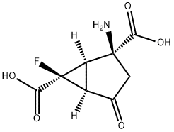 (1R,2S,5S,6S)-BICYCLO[3.1.0]HEXANE-2,6-DICARBOXYLIC ACID, 2-AMINO-6-FLUORO-4-OXO- Struktur