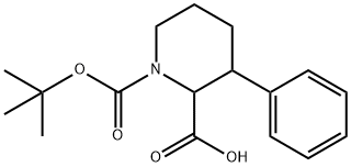1-N-BOC-3-苯基-哌啶-2-甲酸, 321983-19-1, 结构式