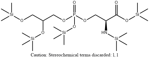 O-[[2,3-ビス(トリメチルシロキシ)プロポキシ](トリメチルシリルオキシ)ホスフィニル]-N-(トリメチルシリル)-L-セリン(トリメチルシリル) 化学構造式