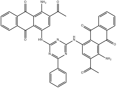 1,1'-[(6-phenyl-1,3,5-triazine-2,4-diyl)diimino]bis[3-acetyl-4-aminoanthraquinone] Struktur