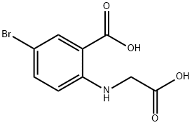 5-ブロモ-2-[(カルボキシメチル)アミノ]安息香酸 化学構造式