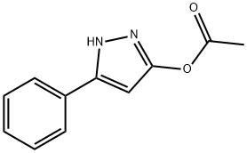 Acetic acid 5-phenyl-1H-pyrazol-3-yl ester Structure
